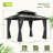 Double Roof Hardtop Metal Patio Gazebo with Curtains and Netting-110777381-110377480-110377479