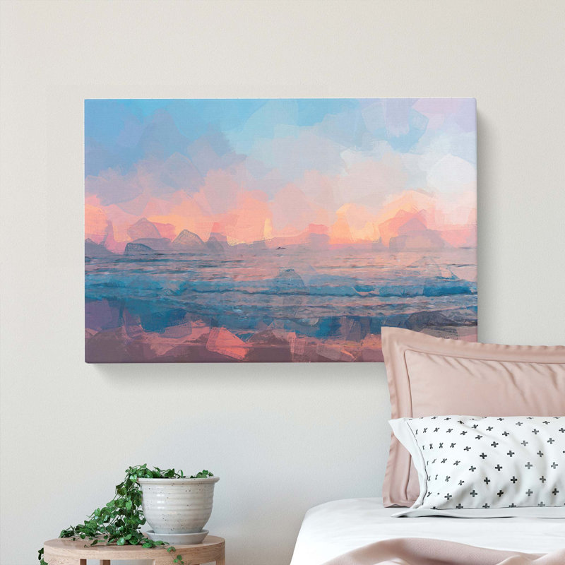Sundown In Sri Lanka In Abstract - Wrapped Canvas Painting, 40cm H x 60cm W x 3cm D