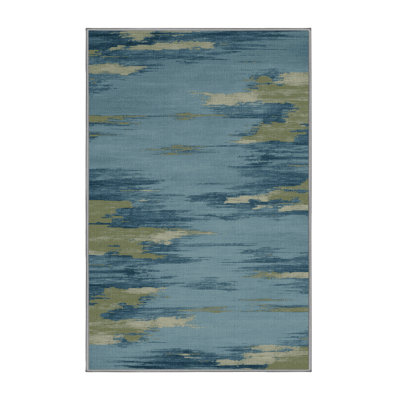 Machine Washable Abstract Gray Area Rug
