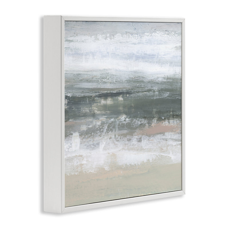 Giclée encadrée, par Ethan Harper, Estampe numérique encadrée blanc bord de mer, H 24 po x l 24 po