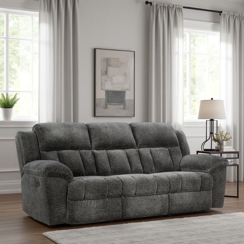 Senita Reclining Sofa, Gray