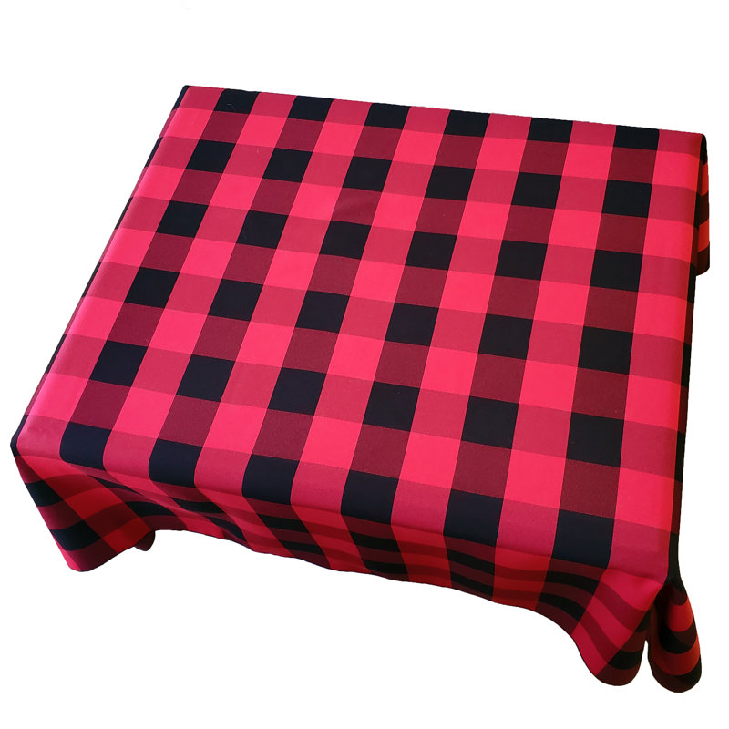 Cohdi Gingham Tablecloth, Black/Red, 58" x 58"