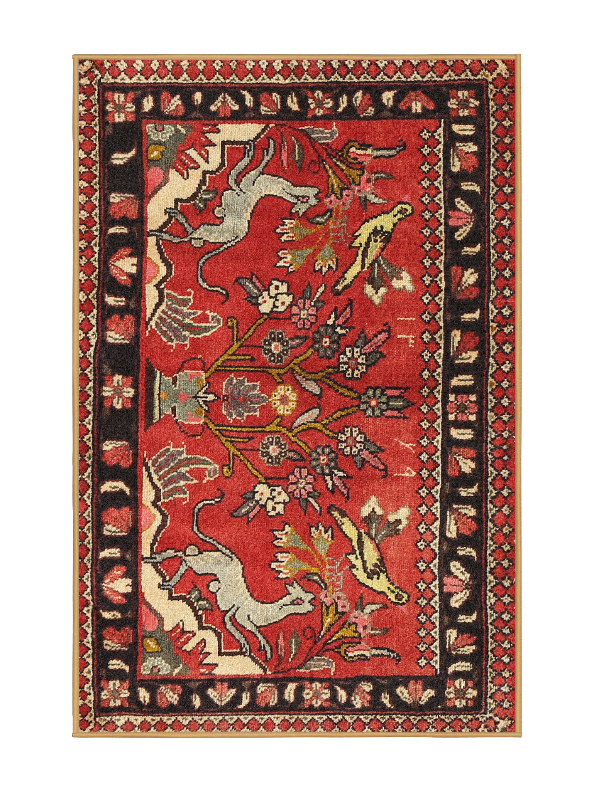 Bloomsbury Market Tobiason Machine Made Power Loom Wool/Polyester Red ...