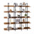 5 Tier Bookcase Home Office Open Bookshelf, Vintage Industrial Style Shelf With Metal Frame, MDF Board-2018933253