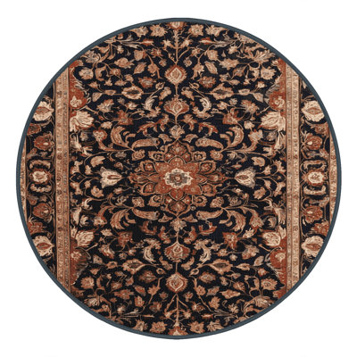 Tapis persan noir lavable à la machine