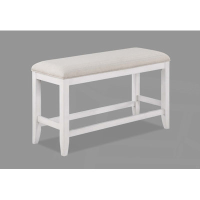 Transitional Finish Fabric Upholstered Counter-Height Dining Bench