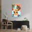 Ensoleillé, désert, rêves, coloré, vibrant, palmier abstrait, architecture de singe, art mural-129003483