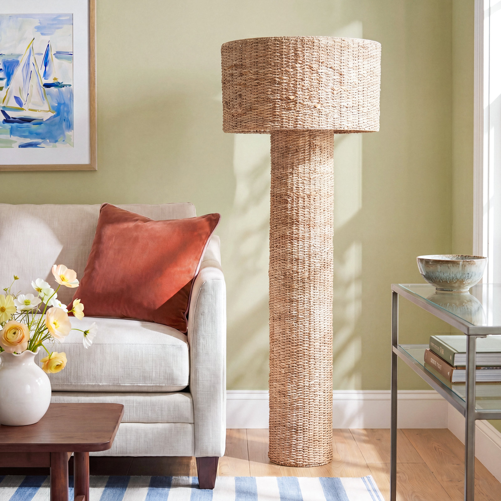 63'' Rattan Floor Lamp