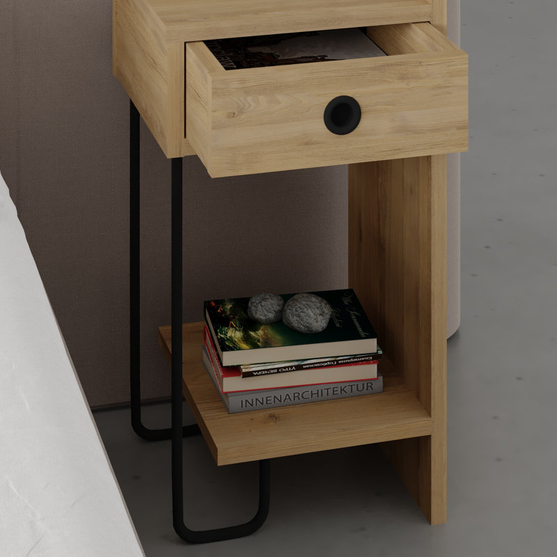 Aften 1 - Drawer Nightstand, Oak, Left