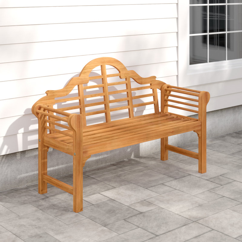 Rosenfeld Traditional Wooden 2 Seater Bench, Natural