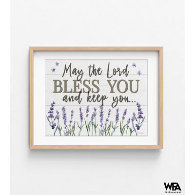 «Bless you» par Susie Boyer, impression d'affiche Numéros 6: 24-26, impression de signe chrétien rustique lavande, décor de style campagne mauve