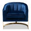 Fauteuil demi-tonneau en velours 29,1 po Fraire
