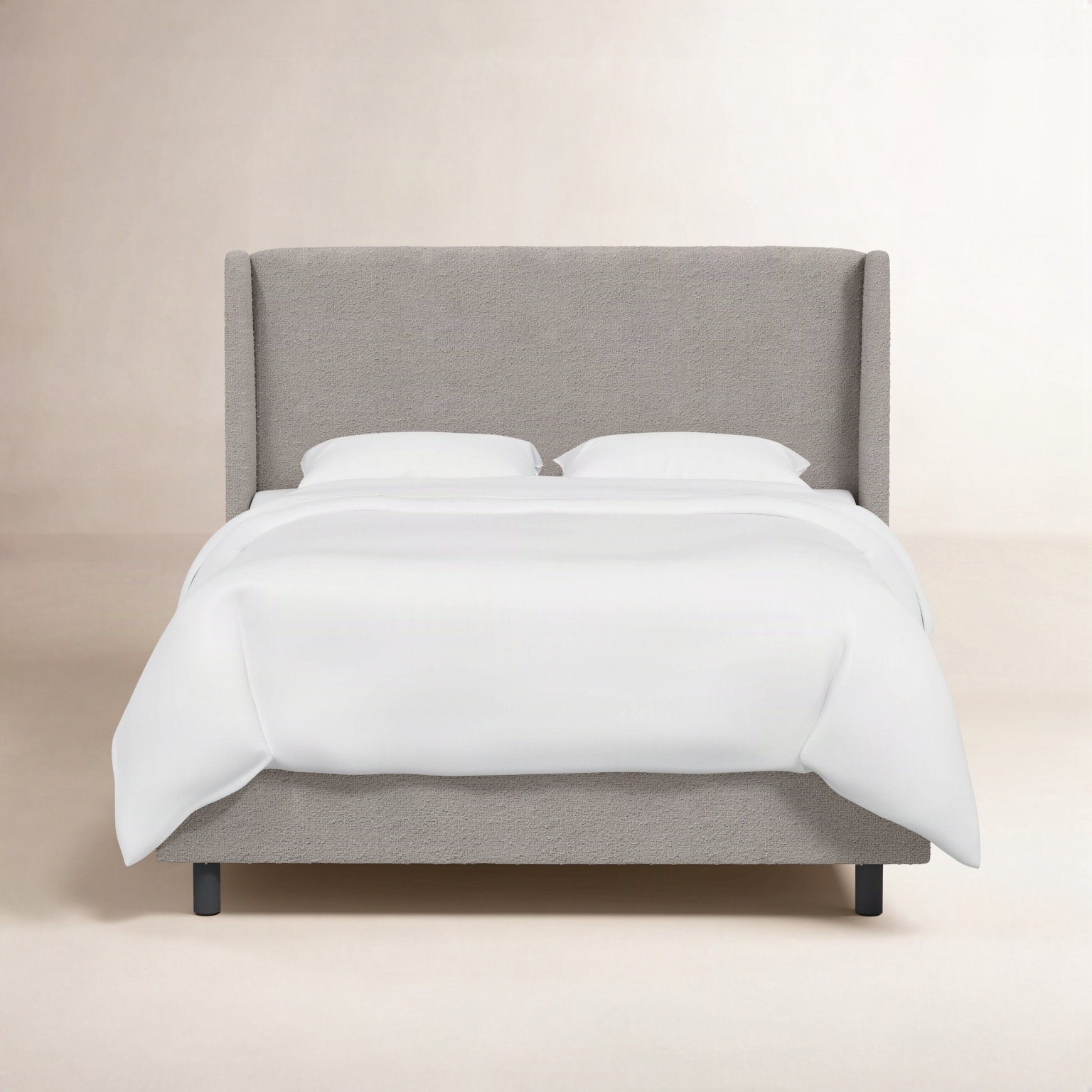 Tilly Upholstered Wingback Bed, Twin, Classic Elephant Boucle