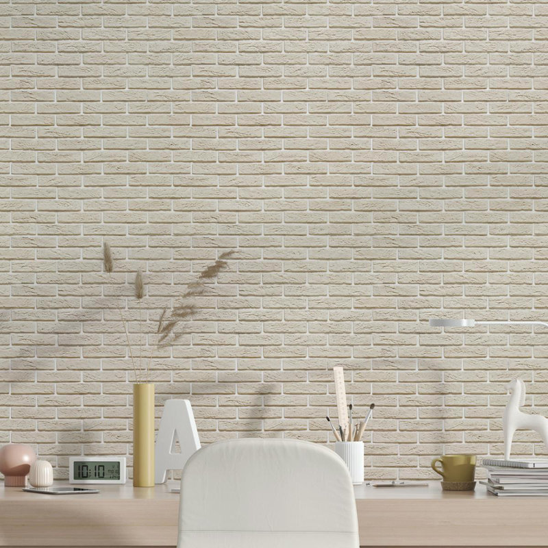 Rouleau de papier peint adhésif doux L 126 po x l 24 po, Beige