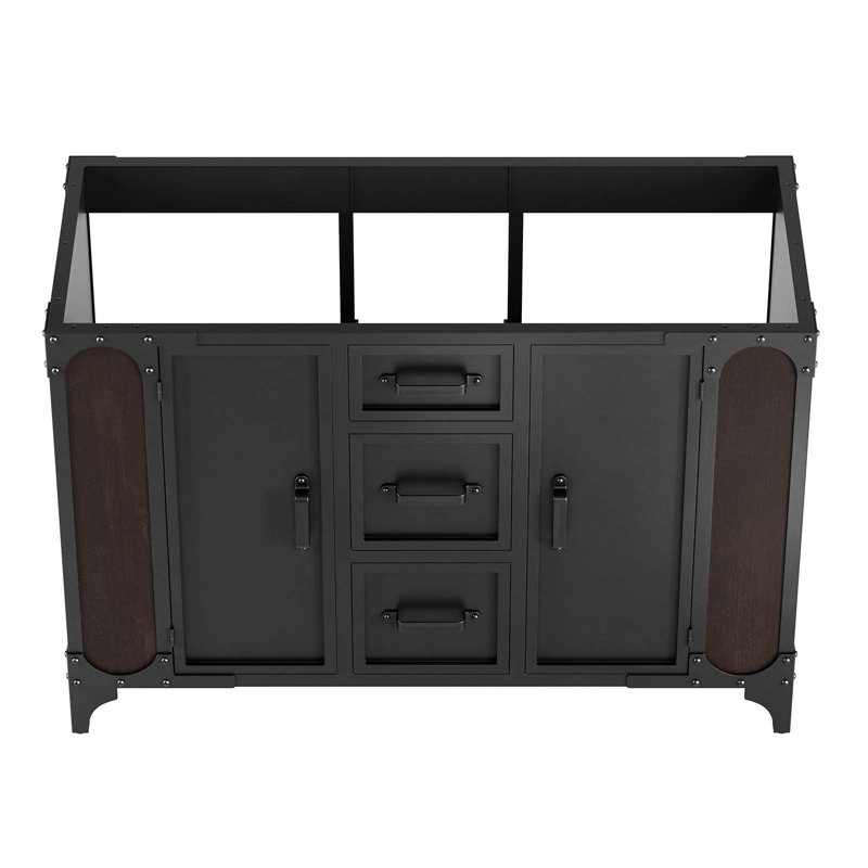 Steamforge 47" Black Walnut Double Bathroom Vanity Cabinet