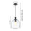 Luminaire suspendu en verre martelé 1 lumière Lightrix-259143066