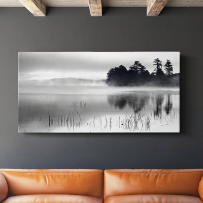 Lever de soleil d'automne sur le lac Raquette - Toile tendue avec châssis - Prêt à être accroché