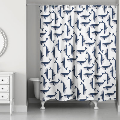 Valrie Geometric Shower Curtain with Hooks Included