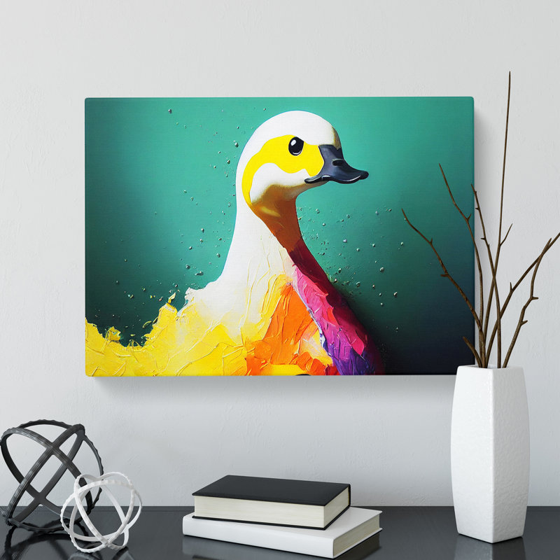 Painted Duck Abstract - Wrapped Canvas Print, 40cm H x 60cm W x 3cm D