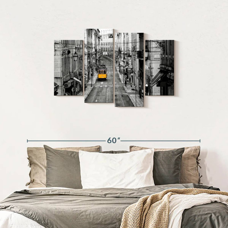 Reproduction d'art sur toile jaune, H 43 po x l 27 po x P 1,25 po