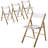 Transparent Acrylic Folding Chair with Stainless Steel Frame and Footrest – Stackable Open-Back Side Chair-98417985