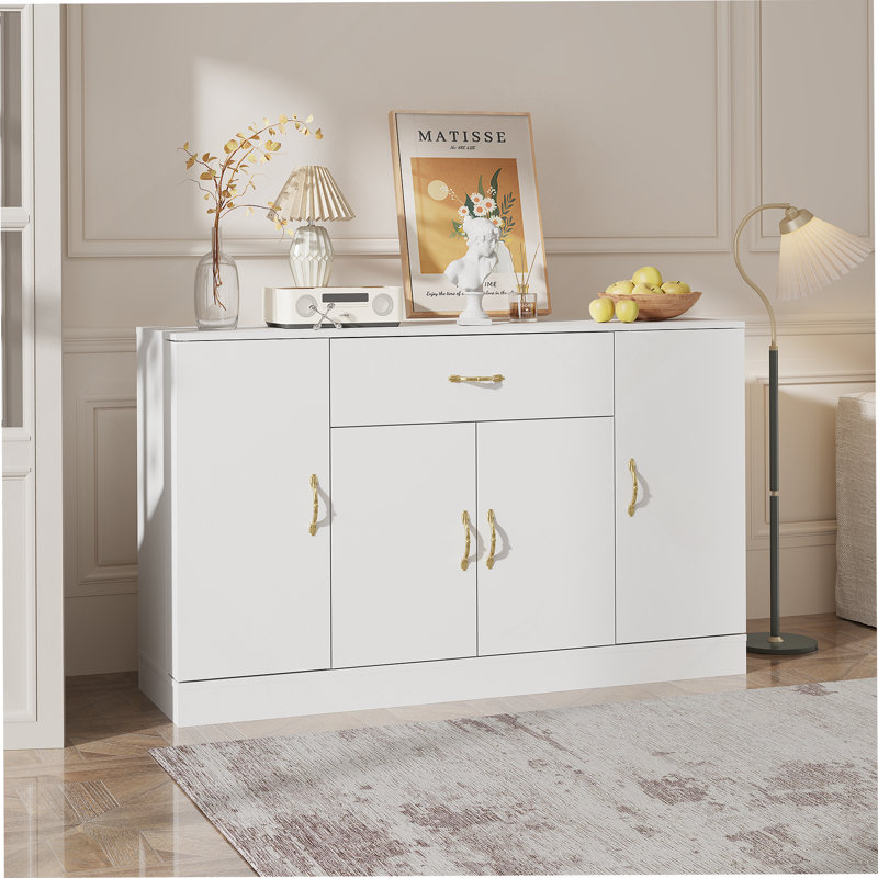 Buffet, armoire de rangement avec 1 tiroir et 4 portes