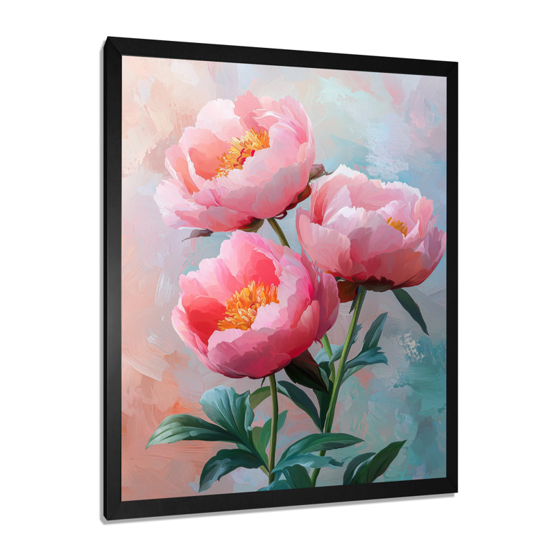Kinsley - Floral Canvas Prints, Noir, noir, noir, noir, H 20 po x l 12 po, Reproduction encadrée sans passe-partout