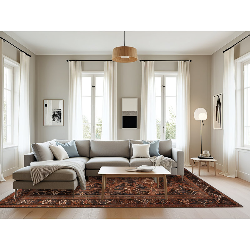 Tapis turc noir lavable à la machine, Rectangulaire 8 pi x 10 pi
