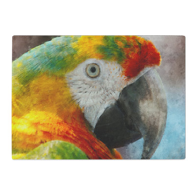 A Macaw Parrot Painting Chopping Board