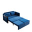 Lit bleu de 54 po avec fonction coulissante, velours, 2 poches pour accoudoirs détachables, coussins, lit réglable pour la maison, vie paisible-1710630165