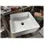 Lavabo vasque rectangulaire blanc 15 po x 15 po - Meuble-lavabo à rayures en céramique pour salle de bain moderne