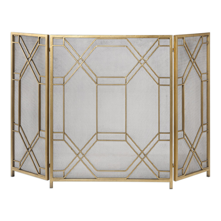 Hadlock 3 Panel Iron Fireplace Screen