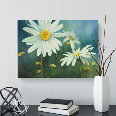 Elegant Daisy Flowers - Wrapped Canvas Print