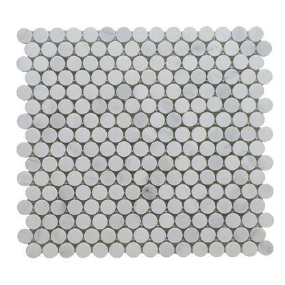 Arabescato Marble Penny Round Mosaic Wall Tile