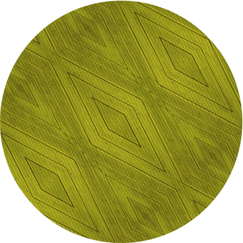 Tapis géométrique Olivedrab, Rond 6 pi