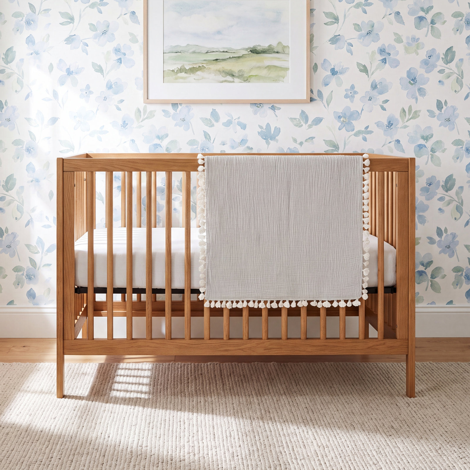 6-Layer Cotton Muslin Baby Blanket, Green