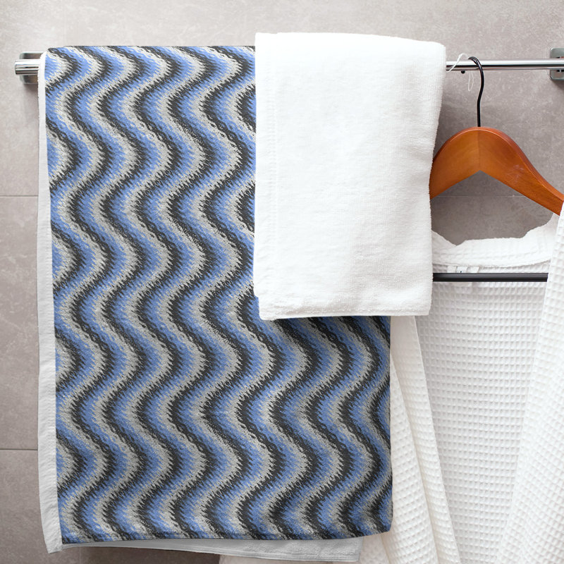 Katelyn Elizabeth Bath Towel, Black/Blue