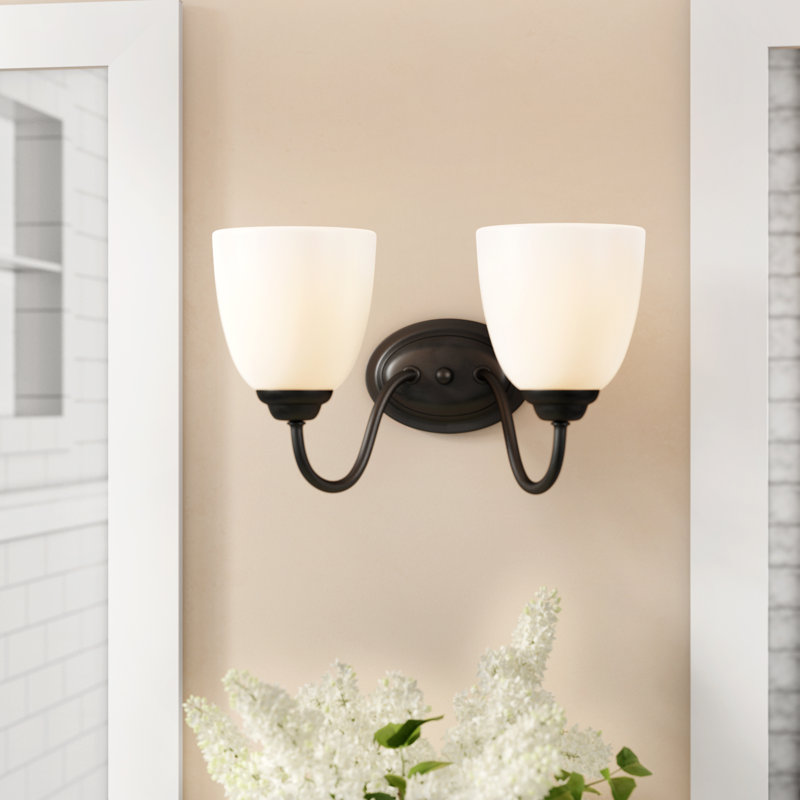 Éclairage pour salle de bain 2 lumières Callimont, Bronze huilé