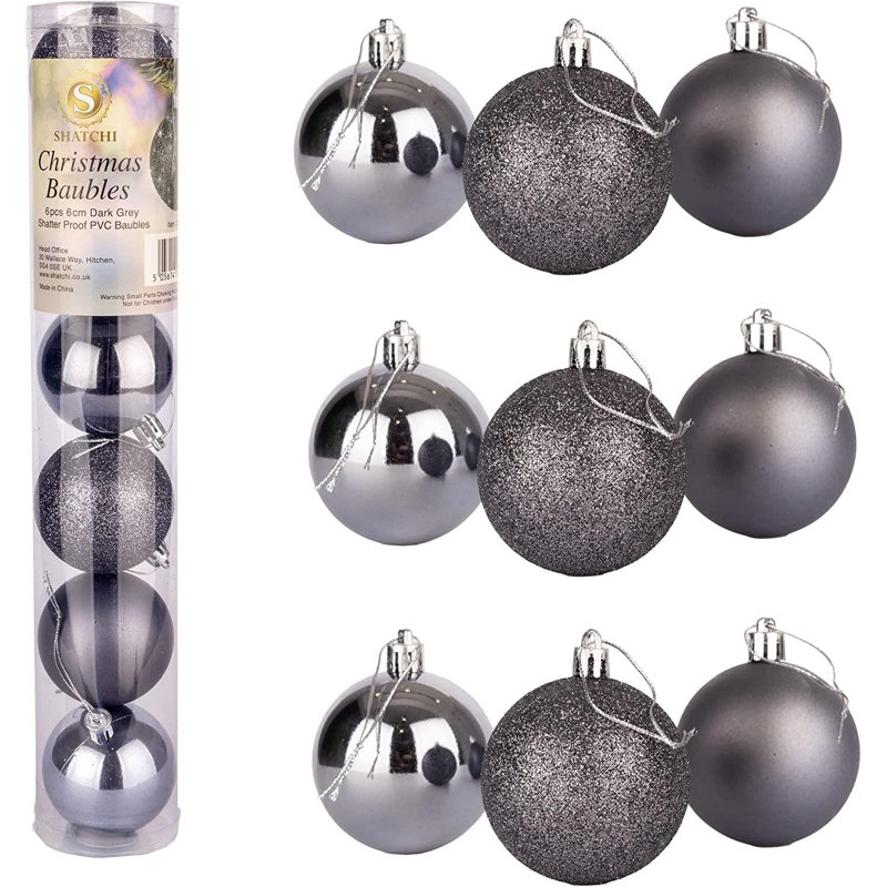 Polyvinyl Chloride (PVC) Bauble, 15cm H x 15cm W x 15cm D, Grey