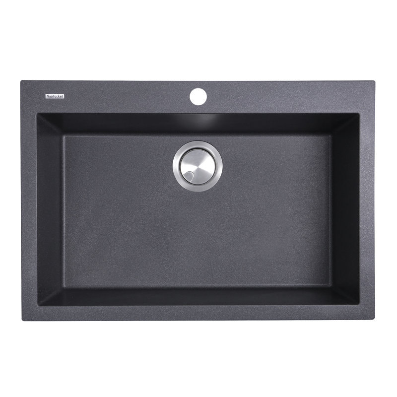 Rockport 27.19'' L Single Basin Kitchen Sink, Black