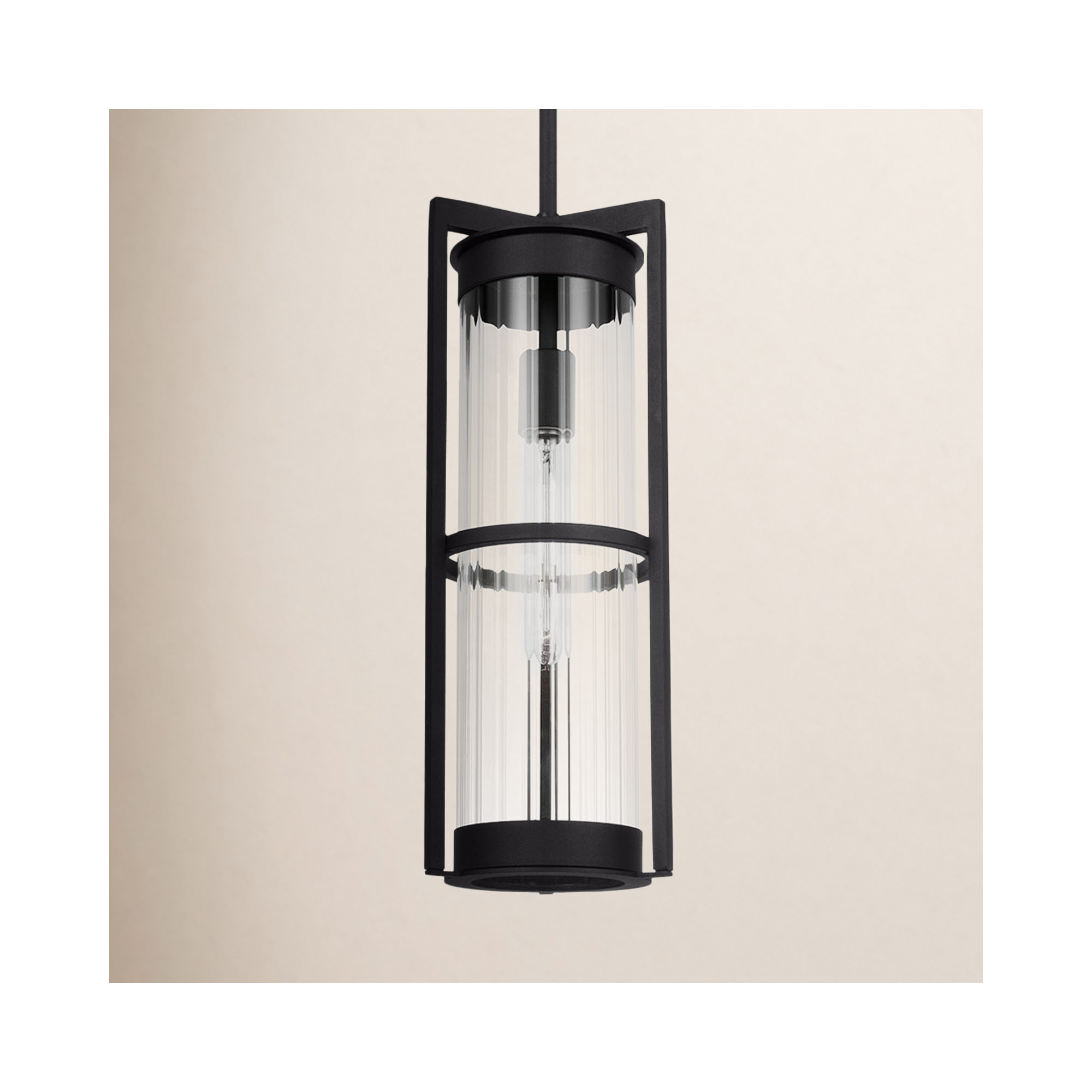 Outdoor Metal Pendant, Black