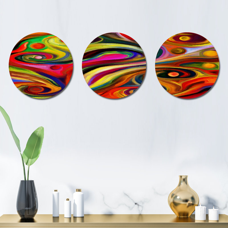 Abstract Shape Colorful Design Series Modern Metal Wall Decor Set