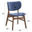 Chaise d'appoint rembourrée bleue et noyer Bevis (ensemble de 2)-358949079