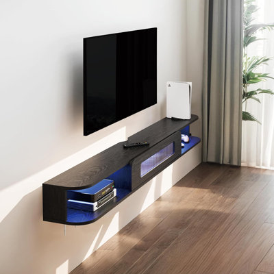 Floating Tv Stand With Led Lights, Wall Mount Tv Cabinet by Ivy Bronx