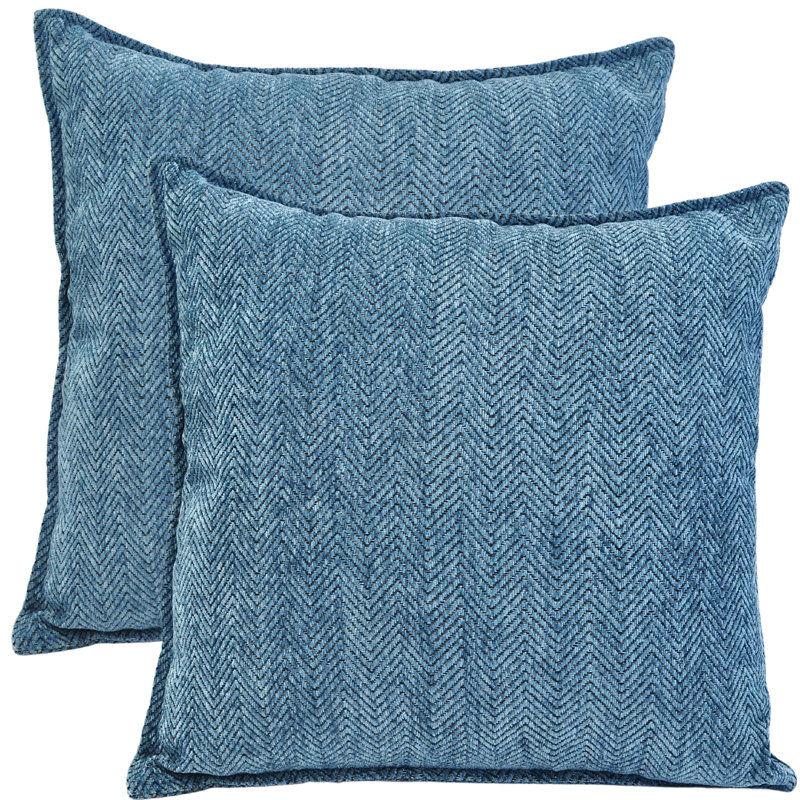 Housses de coussin Chevron , H 20 po x l 20 po, Bleu sarcelle, Housse de coussin seulement - sans coussin