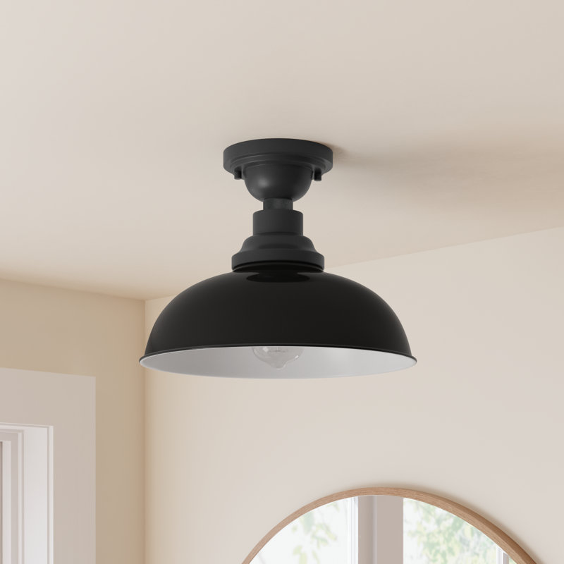 Collina Semi Flush Mount, Gloss Black/Black