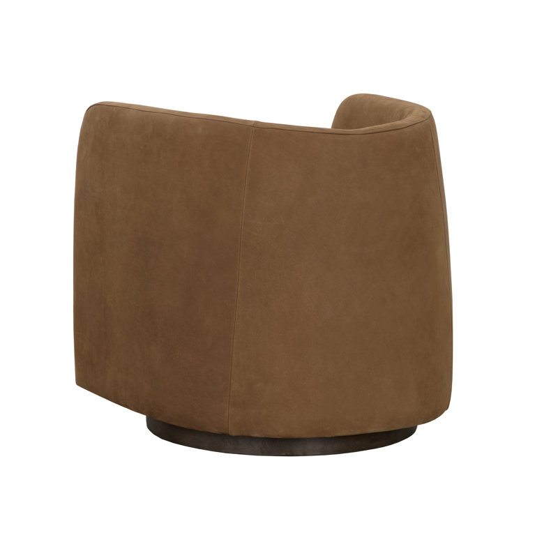 Swivel Lounge Chair, Caramel Leather