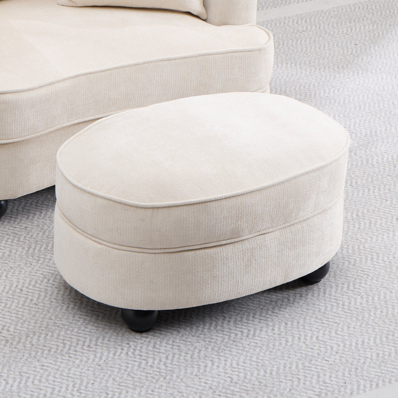Table basse avec repose-pieds moderne 2 en 1 avec rangement Verona, Beige
