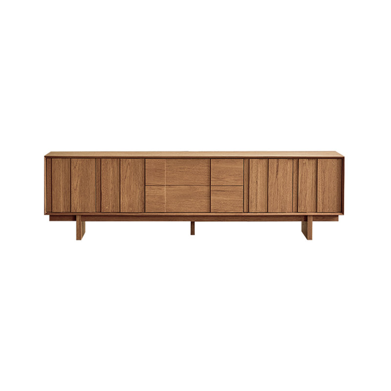 Meuble télé moderne avec armoires et tiroirs Modern, Burlywood, H 22,44 po x L 70,86 po x l 15,75 po