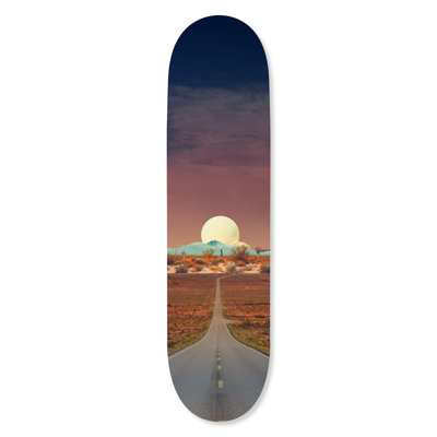 Ensemble de décorations murales modernes à imprimé acrylique Fashion Cheetah Skateboard par Notoriart, prêt à accrocher, 8 x 32